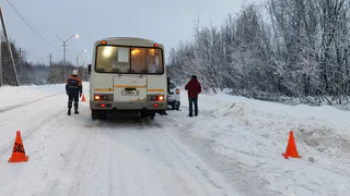 В Коми рейсовый автобус столкнулся с легковым автомобилем