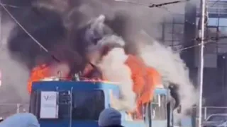 В Дашково-Песочне вспыхнул троллейбус