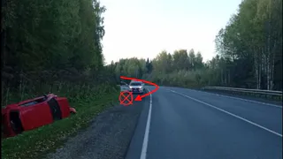 В Коми отправили в больницу водителя опрокинувшейся Toyota Yaris