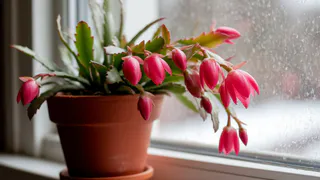 Положила рядом 1 дольку фрукта - и декабрист сразу покрылся цветочной шапкой: даже "задохлик" проснулся