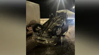 На трассе М-7 в Петушинском районе перевернулся автомобиль