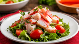 Салат заходит «на ура», хотя готовить — 5 минут: нарезаю огурцы, крабовые палочки и еще 1 овощ — простейшая вкуснятина