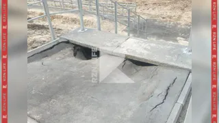 На 2-м Борковском карьере под лестницей провалился недавно уложенный асфальт