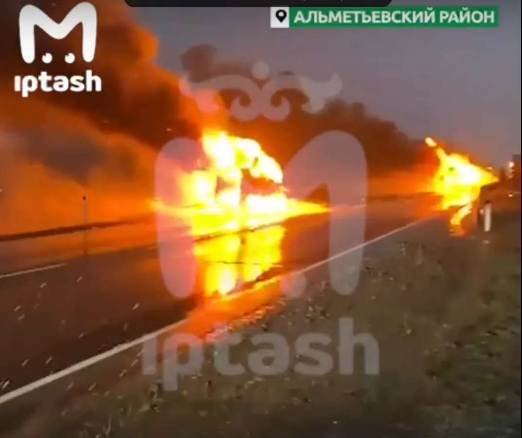 Два человека сгорели в результате аварии у села Кузайкино Альметьевского района