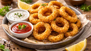 Луковые кольца как в кафе — добавила один ингредиент и они получились хрустящими с первого раза