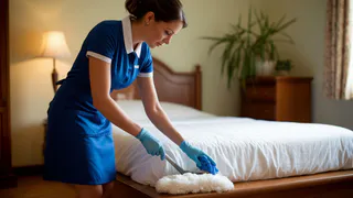 Так горничные вытирают пыль, чтобы не протирать каждый день. Попробовала - про пыль в доме забыла