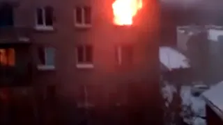 Появилось видео пожара на Первомайском
