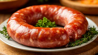 Нарезаю мелко печень с салом, добавляю манку и молоко — и через час в духовке готова нежная домашняя колбаса
