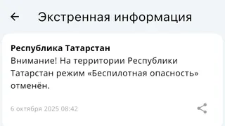 В Татарстане отменили режим беспилотной опасности спустя 7 часов
