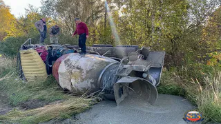 На трассе под Камешковом спасатели вытащили водителя из разбитой бетономешалки