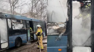 В Гусь-Хрустальном сгорел рейсовый автобус