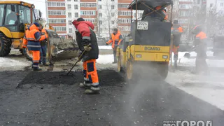 В Рязани снова замечены дорожные рабочие, укладывающие асфальт в мороз