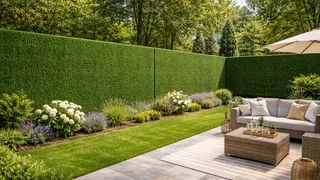 Глухая металлическая стена больше не в моде — новое решение: зелёный забор без посадок и стрижки