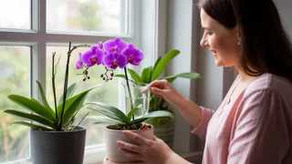 Орхидея больше не "убегает" из горшка: поливаю методом "мокрой пяточки" - и цветок вмиг обрастает зеленой шапкой