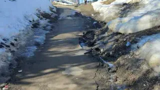 Коммунальный спуск во Владимире запустел, обросши мусором и ямами