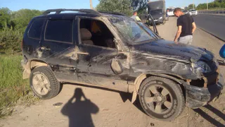 В Рязани на Северной окружной перевернулся автомобиль