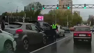 Массовое ДТП на путепроводе в Рязани