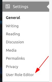 user role editor options page