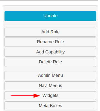 widgets admin access manager button