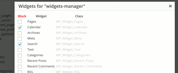 User Role Editor Pro - Block widgets under Appearence menu