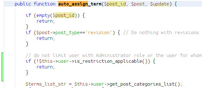fix bug with auto assign term for admin