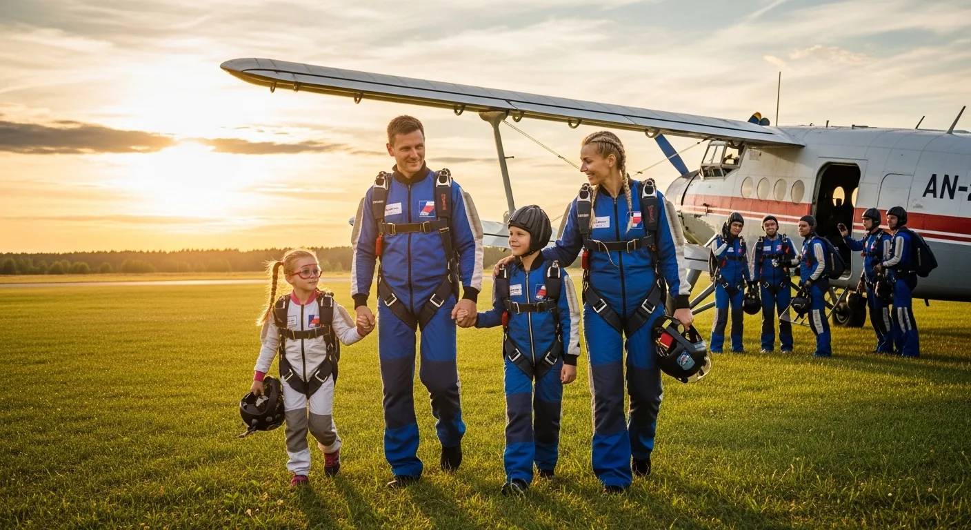 Прыжок с парашютом в СПб: неожиданный, но идеальный семейный подарок для смелых