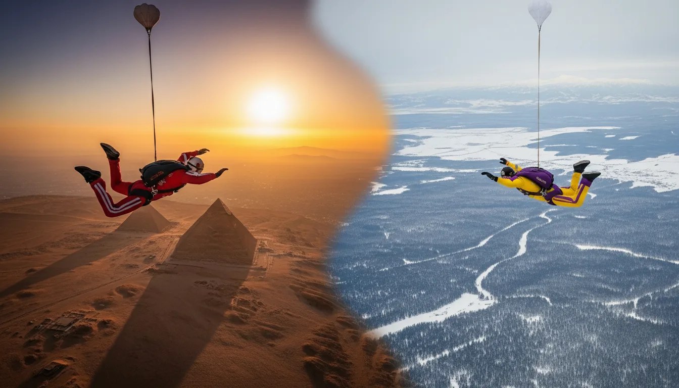 Прыжок с парашютом в Египте или России - где лучше прыгать.