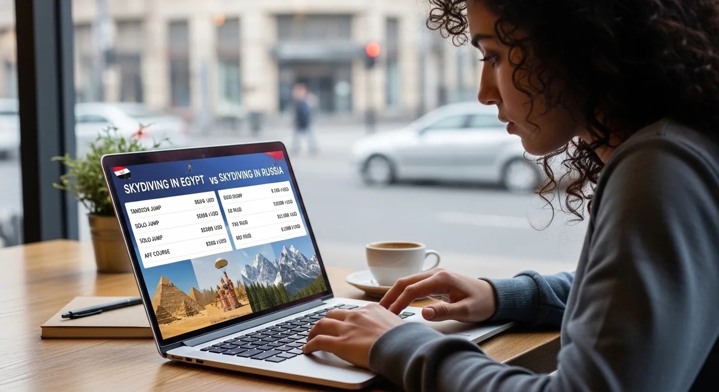 Прыжок с парашютом в Египте или России где лучше прыгать.