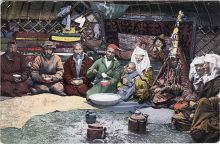 Казахи в юрте, фотография первой половины 1910-х годов