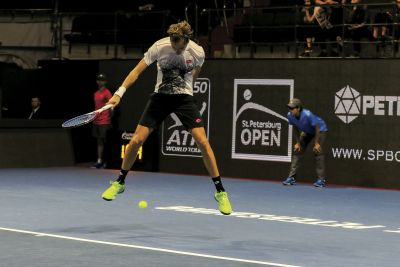 Даниил Медведев на St.Petersburg Open 2018 в матче против Джоао Соуза (Португалия)