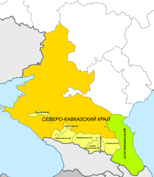 Северо-Кавказский край на карте
