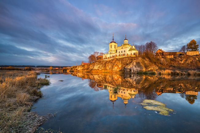 Река Чусовая утром, Cело Слобода, городской округ Первоуральск