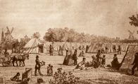 Палаточный лагерь возле Вестерпорта, во время вспышки холеры в Копенгагене в 1853 году