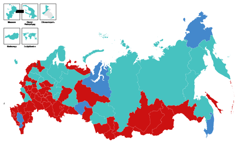 Файл:2024 Russian presidential election map - Second place.svg