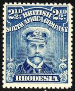 Почтовая марка Родезии, Король Георг V (Адмиралы), выпуск 1913 года