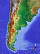 Физическая карта Аргентины