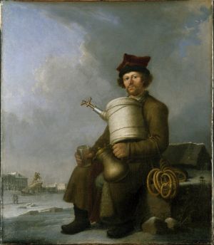 Benjamin Patersen - Ryss som säljer varm dryck, sbiten och kringlor - NMDrh 669 - Nationalmuseum.jpg