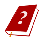 Book red; question marks.svg