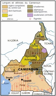 Карта языков Камеруна
