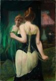 «Молодая мадемуазель поправляет корсет». Пьер Каррье-Беллёз, 1893 год