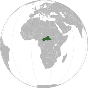 Центральноафриканская Республика на карте мира