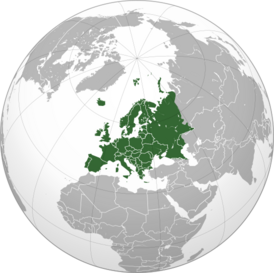 Европа на карте полушария
