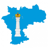 Флаг Ульяновской области на географическом контуре республики