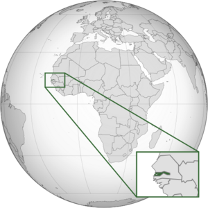 Гамбия на карте региона