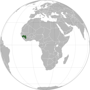 Гвинея на карте мира