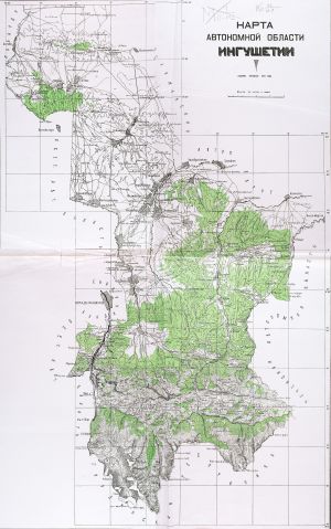 Ингушская автономная область на карте