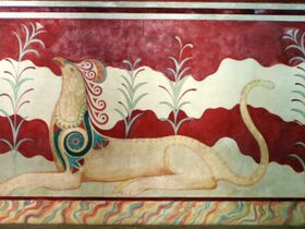 Грифон на дворцовых фресках Крита.