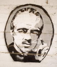 Граффити с изображением крёстного отца дона Вито Корлеоне (Испания, фото 2014 года)