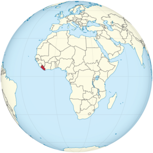 Либерия на карте мира