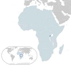 Расположение Руанды на Африканском континенте